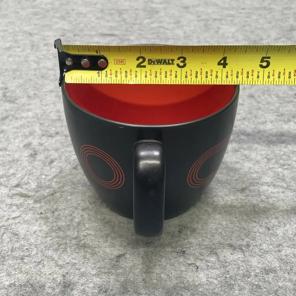 IKEA Record Coffee Cup Saucer Black & Red 7